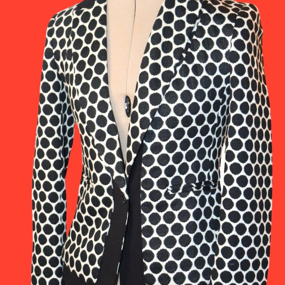 LEIFNOTES Black White Mod Dot Blazer from Anthropologie